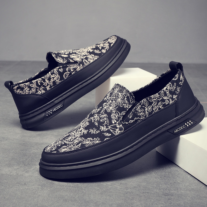 老北京布鞋男鞋透气帆布休闲鞋男潮鞋男乐福鞋韩版一脚蹬国潮板鞋,淘宝优惠券,粉丝福利购,淘宝优惠卷