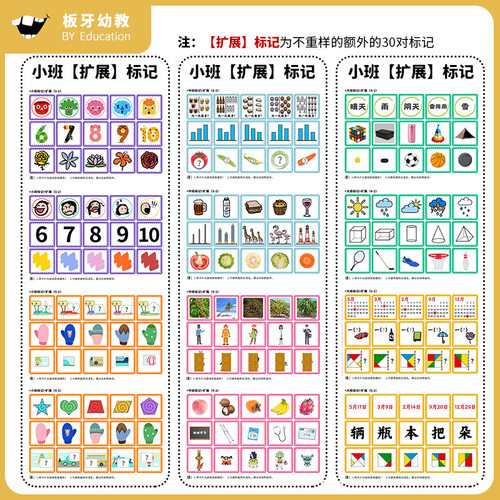 幼儿园小中大班区域标记箩筐环创益智数学区角自制教玩具素材早教 - 图1