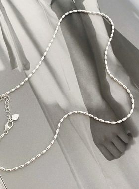 简约小众ins叠戴橄榄珠小米粒项链女款2026新款choker锁骨链素链