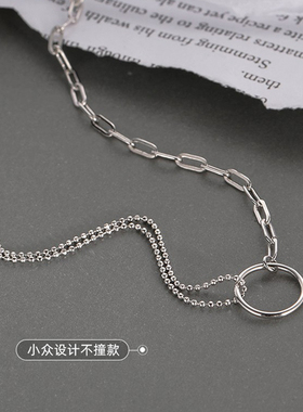 高级感锁骨链极简设计感圆环项链