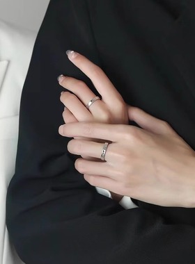 如初S925银戒指男女款情侣对戒2025新款爆款可调节时尚七夕节礼物