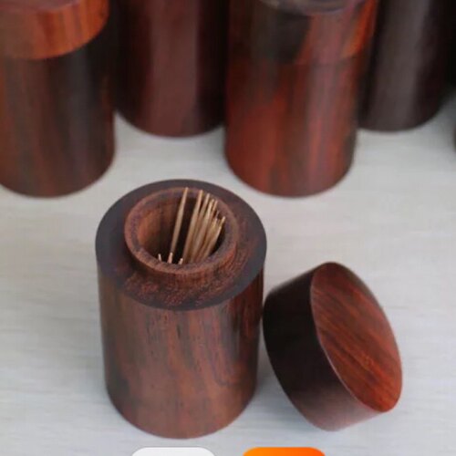 红酸枝直原木牙签筒 - 图1