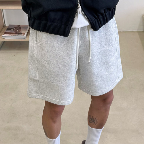 BurnBro美式休闲短裤男女夏季高街宽松运动健身五分裤情侣款380G - 图1