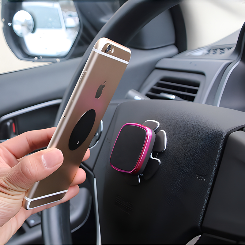 手机车载支架全新新款吸盘式导航方向盘手机机支架方形磁吸粘贴式 - 图0