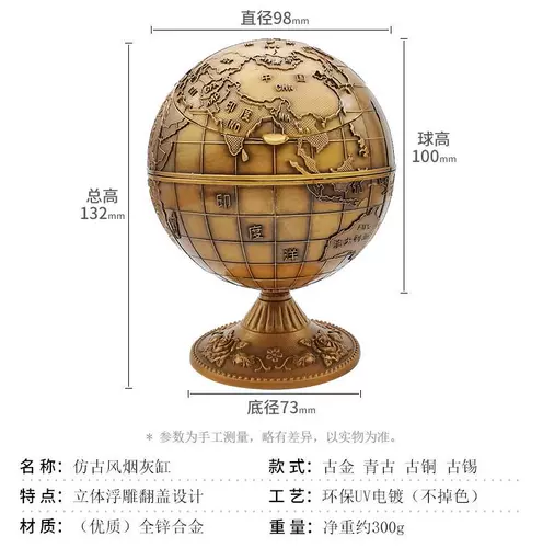 Антикварная большая классическая пепельница для офиса, подарок на день рождения