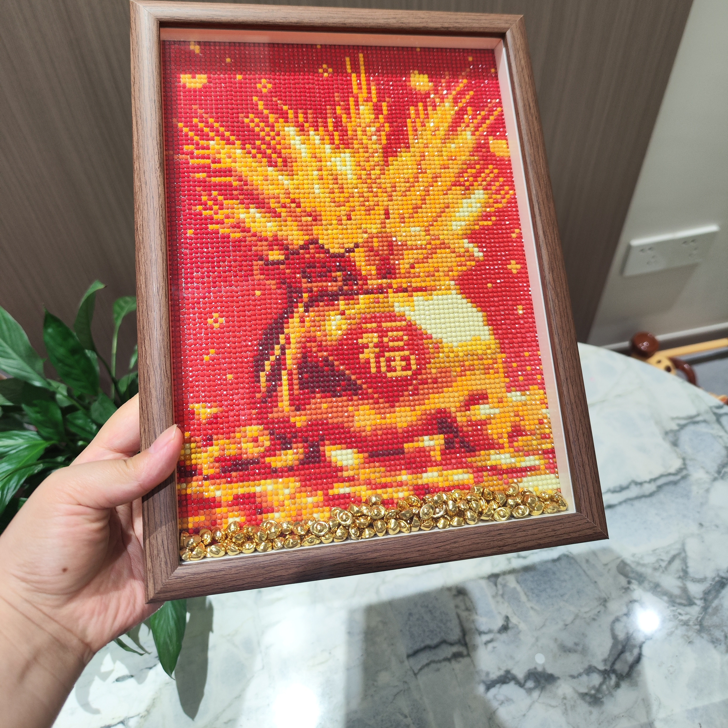 麦穗福袋摆台 2025新款钻石画满钻客厅手工贴钻十字绣带框钻石绣