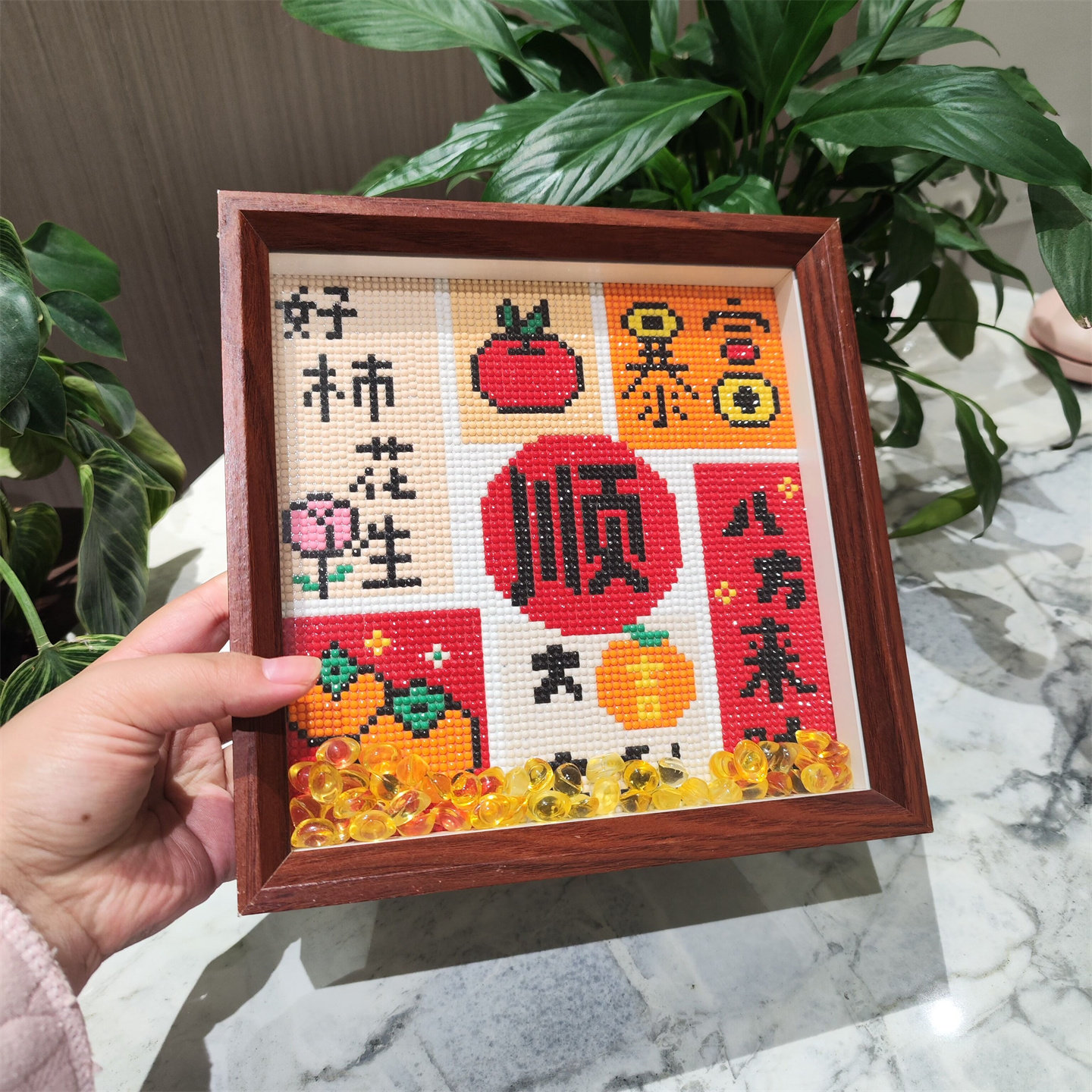 【送画框】八方来财暴富柿子钻石画2025新款手工钻石绣高颜值摆件,淘宝优惠券,粉丝福利购,淘宝优惠卷