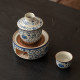 Ru kiln ເຕົາຊາອຸ່ນສີຟ້າແລະສີຂາວເຕົາທຽນເພື່ອແຕ່ງກິນຊາປະມານເຕົາ
