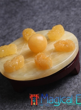 黄玉貔貅七星阵七星旺运吉祥物摆式厂家jh