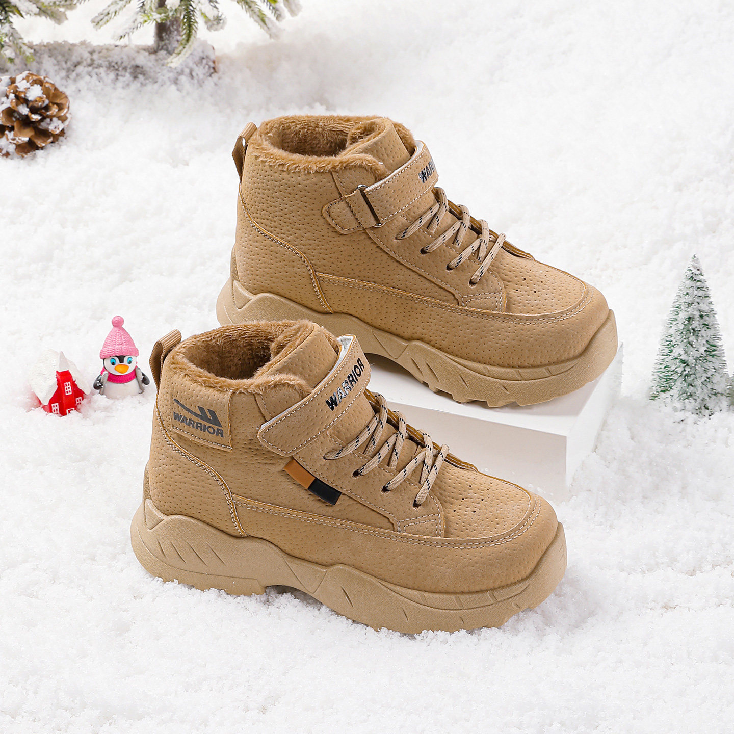 回力官方旗舰店男童加绒棉靴儿童高帮马丁靴皮面防滑棉鞋保暖冬鞋,淘宝优惠券,粉丝福利购,淘宝优惠卷