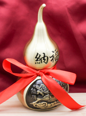 黄铜复古招财葫芦摆件招财进宝家居办公室装饰工艺品开业乔迁礼品