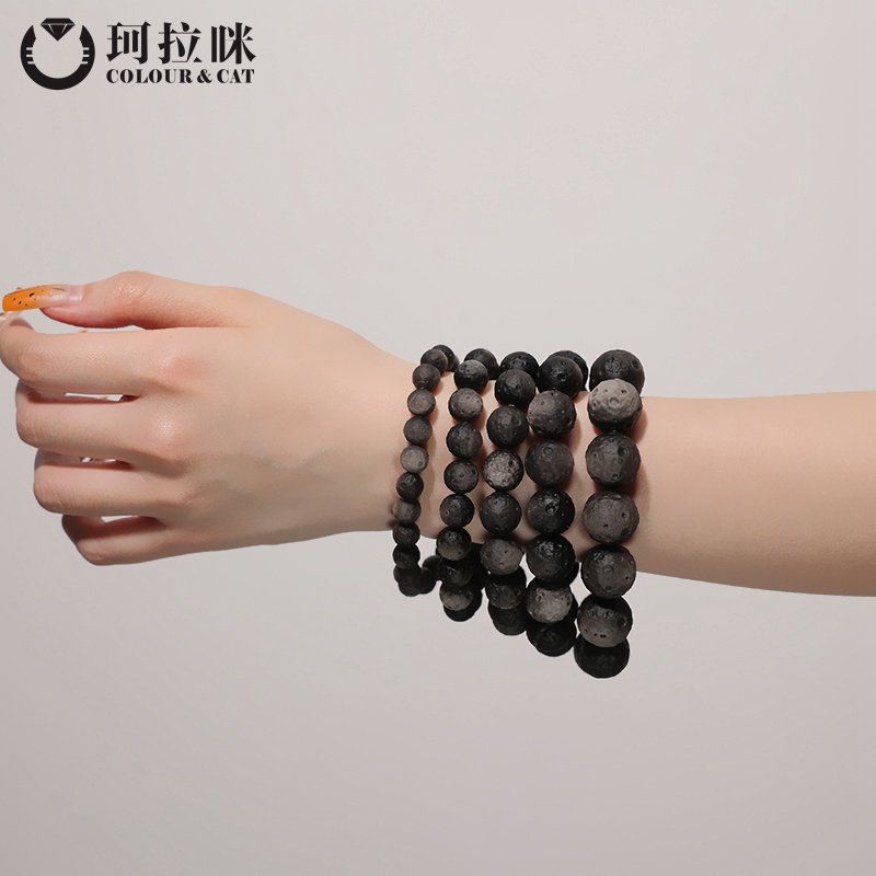 珂拉咪 天然银曜石手链男女款 星球陨石月球猫眼黑曜石水晶手串,淘宝优惠券,粉丝福利购,淘宝优惠卷