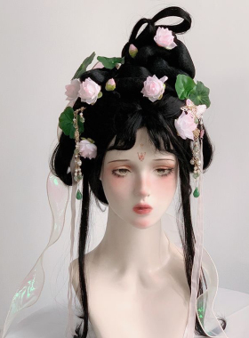 原创（不染）十二花神六月荷花发簪绢花古风配饰汉服配饰仙气