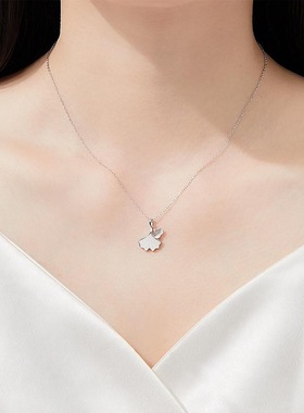 s925纯银银杏叶项链女轻奢小众