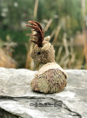 田园风森林系草编小鹿结婚礼物