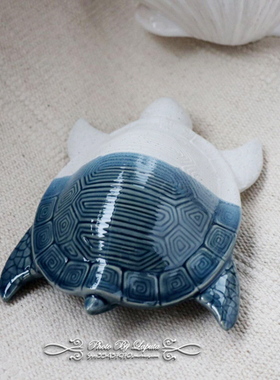 地中海风仿真样板房鱼缸装饰摆件