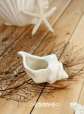 外单地中海风陶瓷蜡烛模具鹦鹉螺