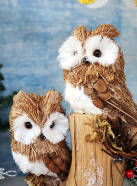 田园风森林系草编婚礼手工摆件