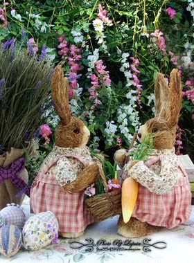 田园风森林系碎花兔子结婚礼物