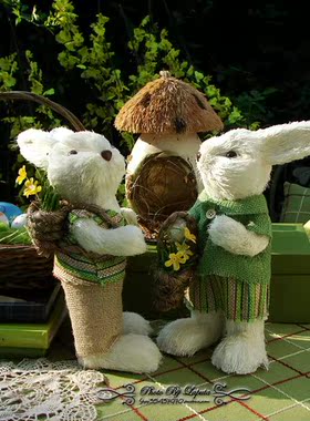 田园风森林系情侣兔子结婚礼物