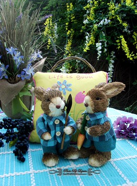 蓝色田园风森林系格子结婚礼物