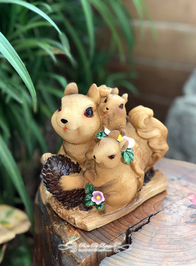 田园森林系可爱风婚礼装饰摆件