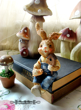 田园风森林系情侣兔子婚礼摆件