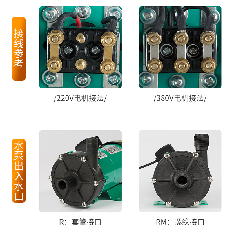 磁力驱动循环泵MP-55RM耐腐蚀耐酸碱泵化工泵微型磁力泵配件泵头