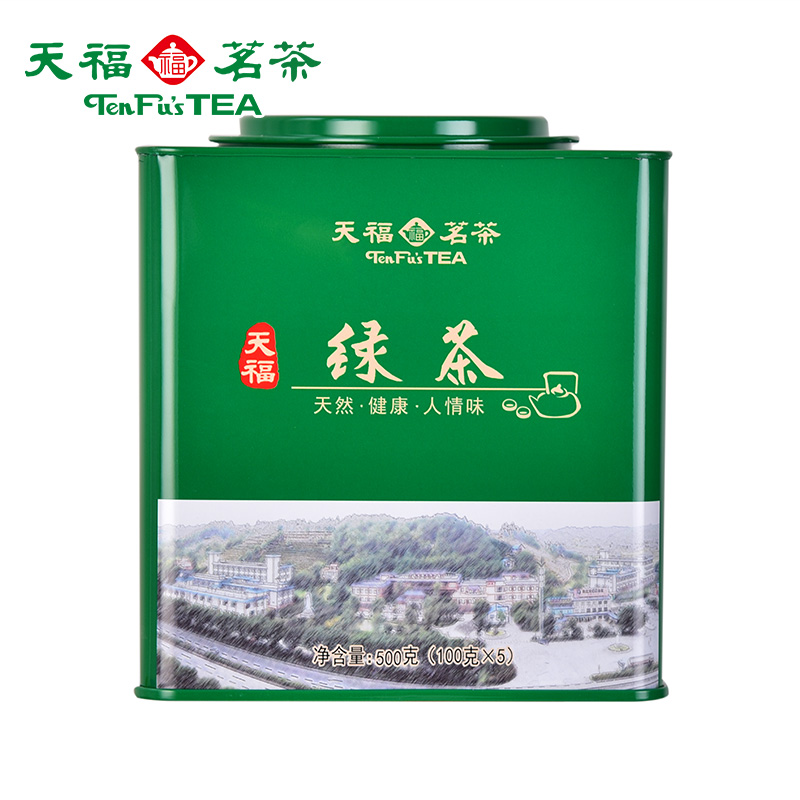 天福茗茶 绿茶峨眉山茶 四川原产绿茶茶叶绿茶500G罐装 - 图0