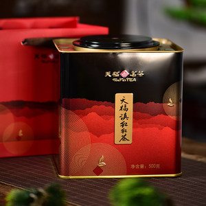 天福茗茶天福滇红红茶正宗云南大叶种工夫红茶茶叶铁罐装500g