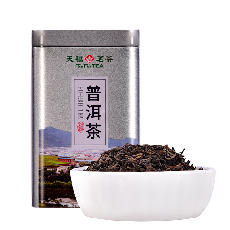 天福茗茶 小方罐云南普洱茶熟茶散茶 罐装 50g