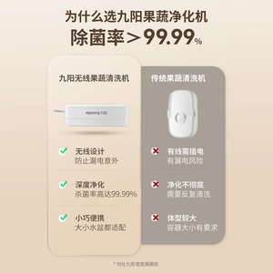 九阳果蔬清洗机家用无线净菜宝全自动去农残杀菌净化器洗菜机新款