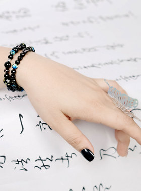 汤圆和大帅女天然水晶石头