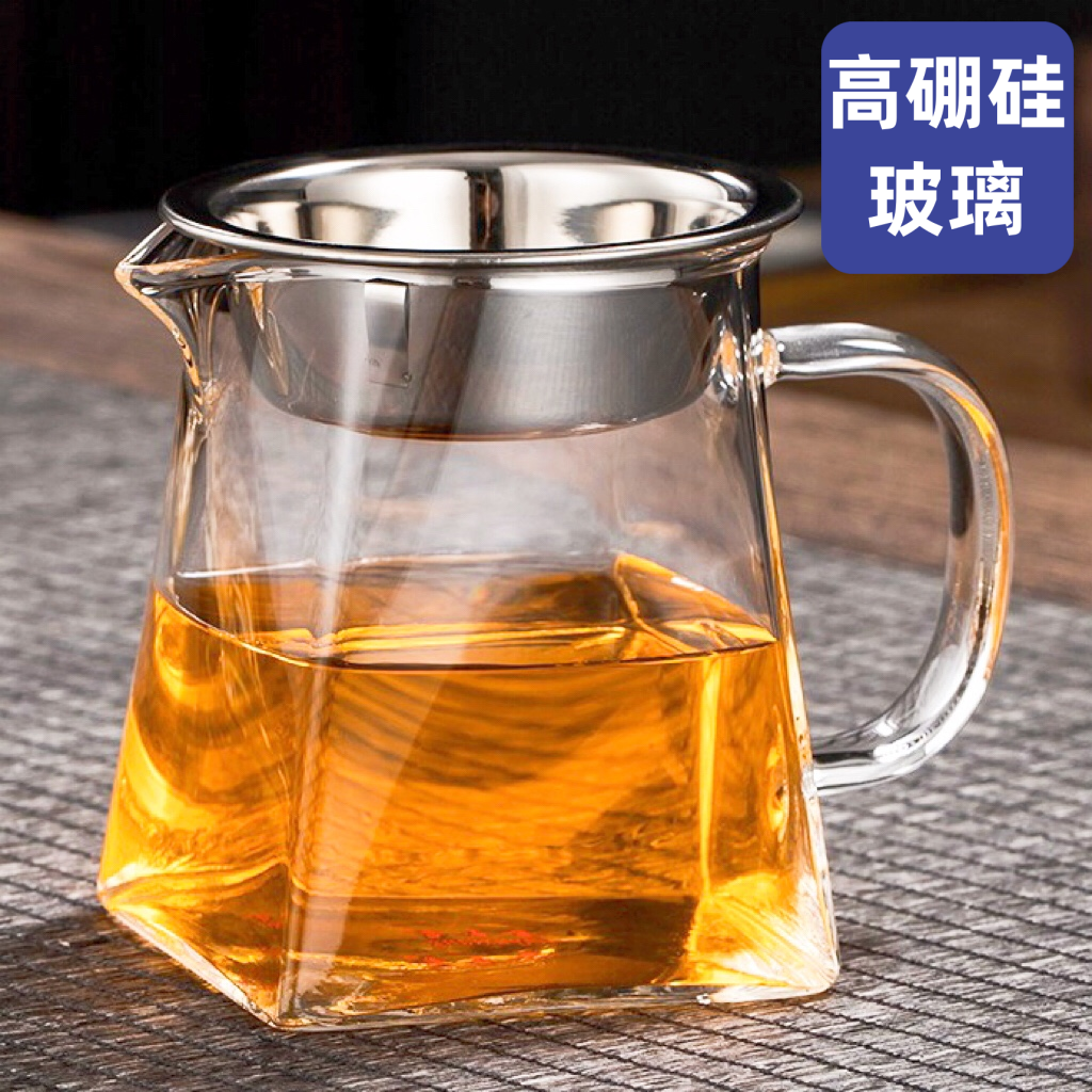 加厚玻璃公道杯带茶滤 耐热高硼硅玻璃公道杯带304茶漏玻璃茶海 - 图3