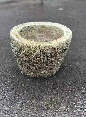 石盆石槽圆形水缸流水盆养鱼花盆庭院造景摆件花园装饰复古田园