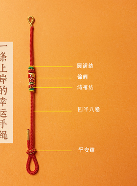 上岸锦鲤红绳金榜题名