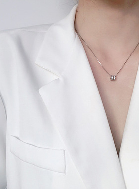 925纯银小蛮腰项链女ins潮冷淡风网红设计感小众气质锁骨链