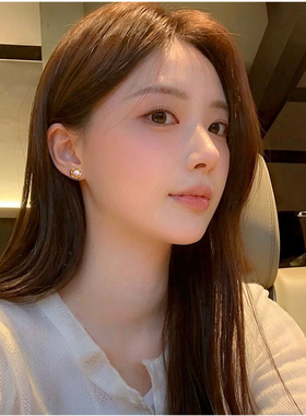 防过敏 925纯银针珍珠耳环女小巧精致不规则耳钉气质百搭配饰品