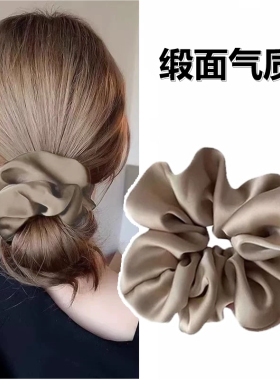 【大号18cm】大肠发圈女高级感缎面发饰扎丸子头发饰发绳气质简约