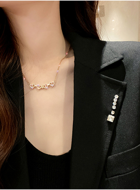 四叶草项链女轻奢小众高级感爱心