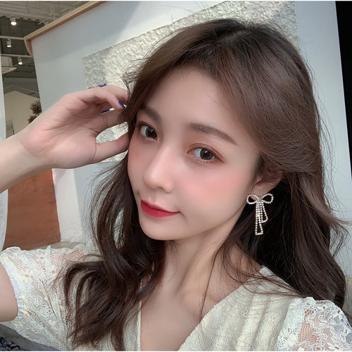 防过敏 925纯银针蝴蝶结耳环女韩国气质百搭耳钉新款可爱仙气耳饰 - 图0