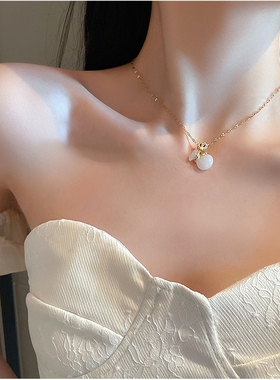 招财纳福短款高级感冷淡风毛衣链