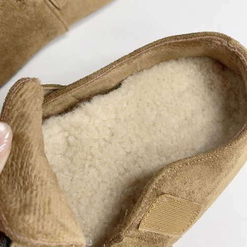 2025秋冬新款麦穗加绒勃肯鞋女一脚蹬懒人鞋舒适百搭休闲鞋 - 图2