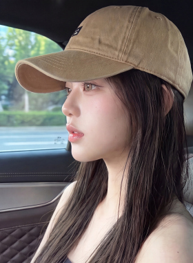 美式软顶鸭笑脸刺绣鸭舌帽女韩系
