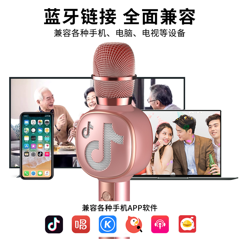 carkoci旗舰店卡古驰 话筒音响一体麦克风全民K歌神器电视KTV手机话筒家用儿童唱歌无线蓝牙音箱 儿童卡拉OK唱歌机宝宝1