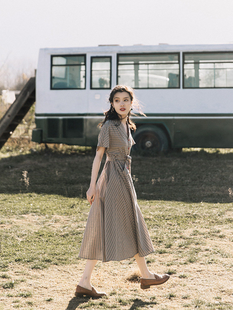 魅影仙女衬衫法式西装领收腰连衣裙 魅影仙女连衣裙