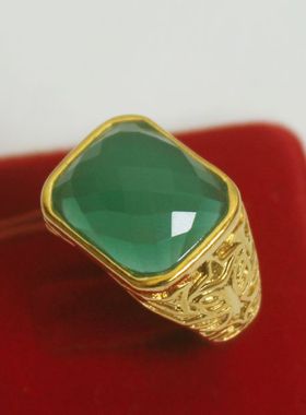 纯黄铜镀金戒指首饰时尚