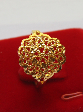 结婚不掉色指环黄铜镀金送女朋友