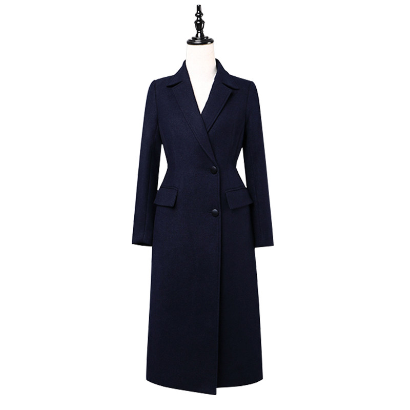 韩茗雅职业毛呢外套女冬中长款工装 韩茗雅服饰毛呢外套