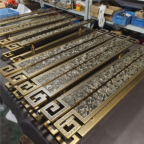 中式仿古祥云雕刻大门拉手 现代工艺玻璃门酒店会所木门大把手 - 图0